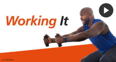 Video still of Dolvett Quince for H-Fit workout Working It.