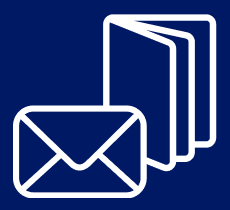 Illustration of an envelope and a booklet.