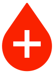 vector graphic of a drop of blood with medical insignia