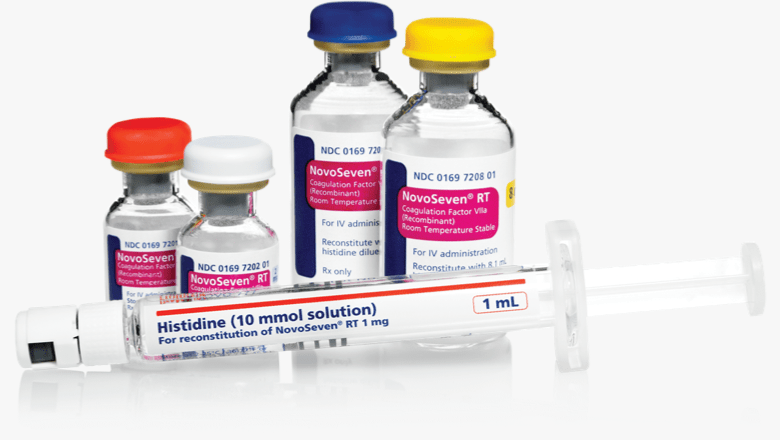 Image of four vials of NovoSeven&reg; RT.