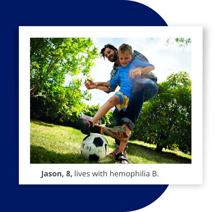 Jason, 8, lives with hemophilia B.